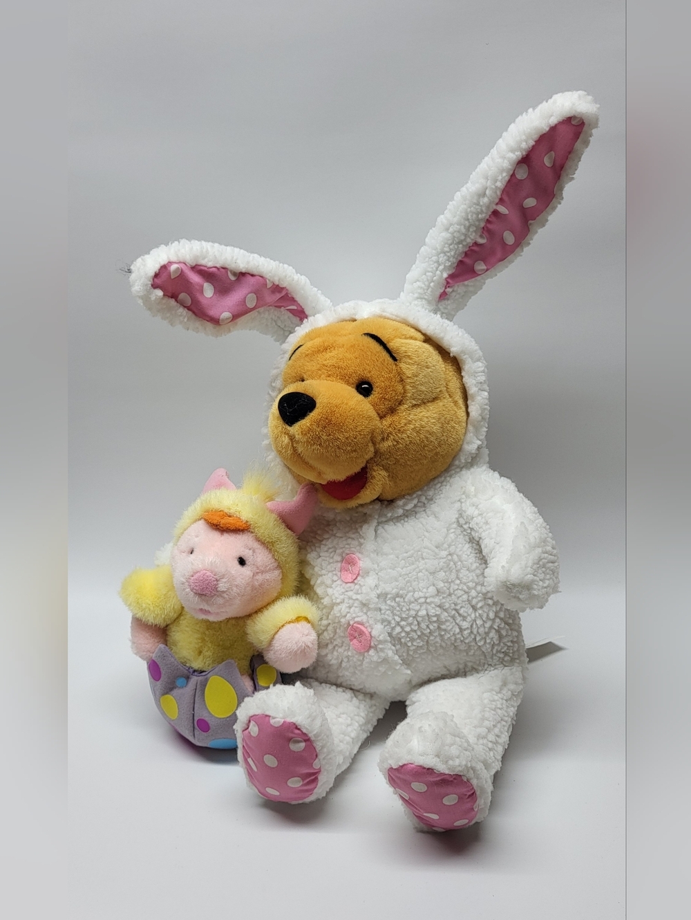 Disney Winnie The Pooh 15” Plush Easter Bunny Pooh And Baby Chick Piglet